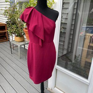Aidan Mattox one shoulder burgundy dress size 8